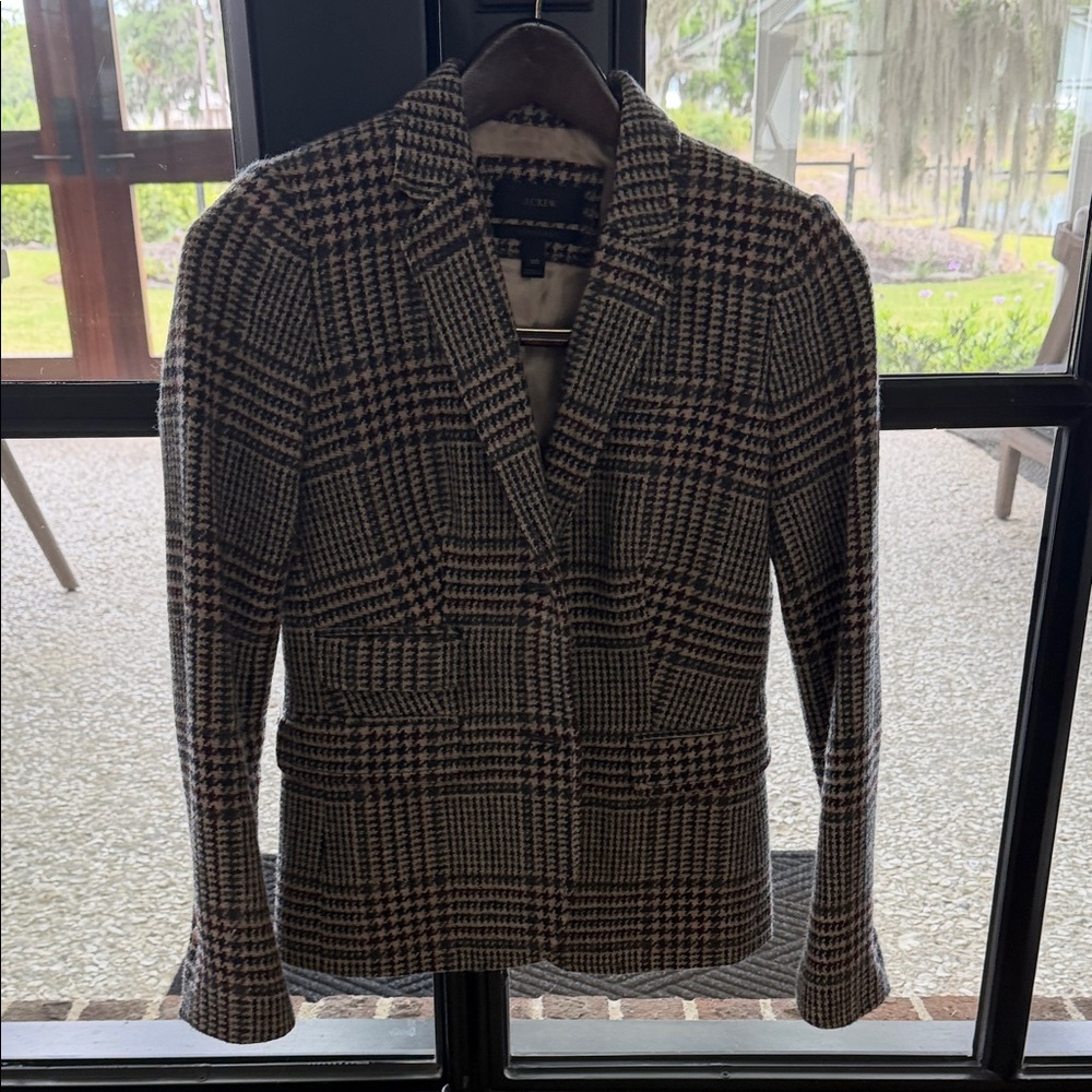J Crew Women's Houndstooth Blazer Jacket